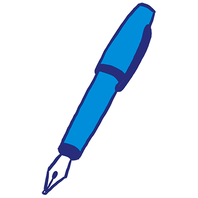 Illustratie van een blauwe pen