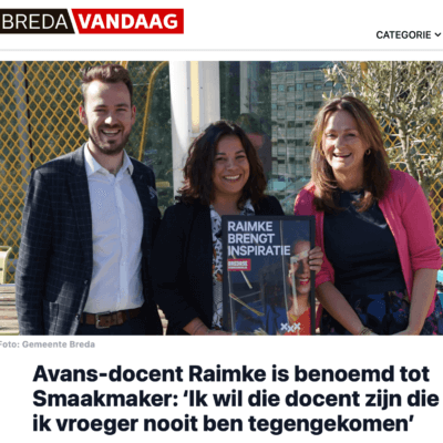 artikel van bredavandaag over benoeming raimke tot smaakmaker breda