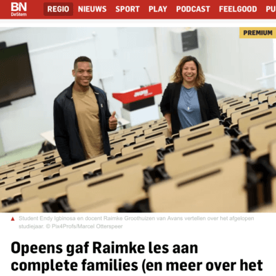Artikel in BNDeStem over lesgeven in coronatijd