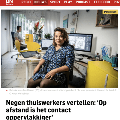 artikel over thuiswerken in coronatijd
